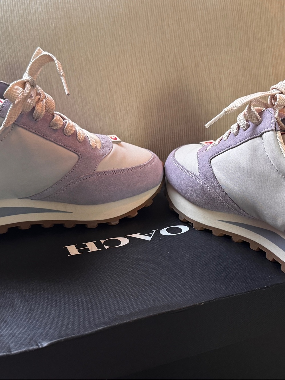 Coach Lavender and White C Logo Runner Sneakers - Picture 3 of 8